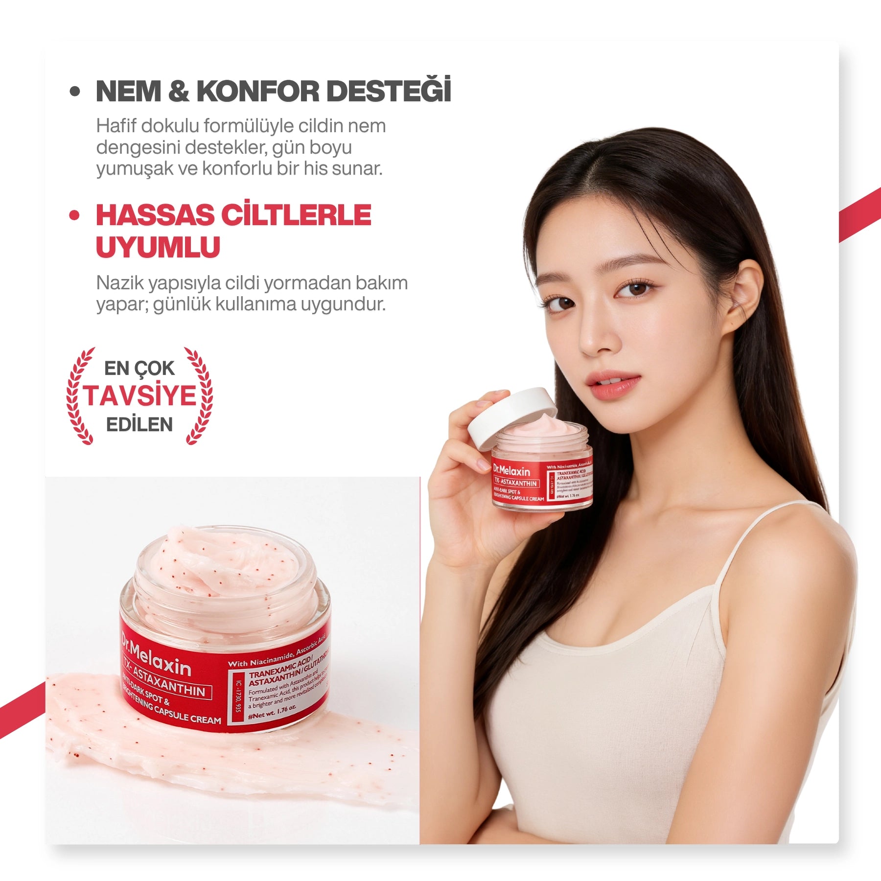 Dr.Melaxin Leke Karşıtı Kapsül Krem – Astaxanthin Içerikli, Cilt Tonu Eşitleyici Aydınlatıcı Bakım 50ml