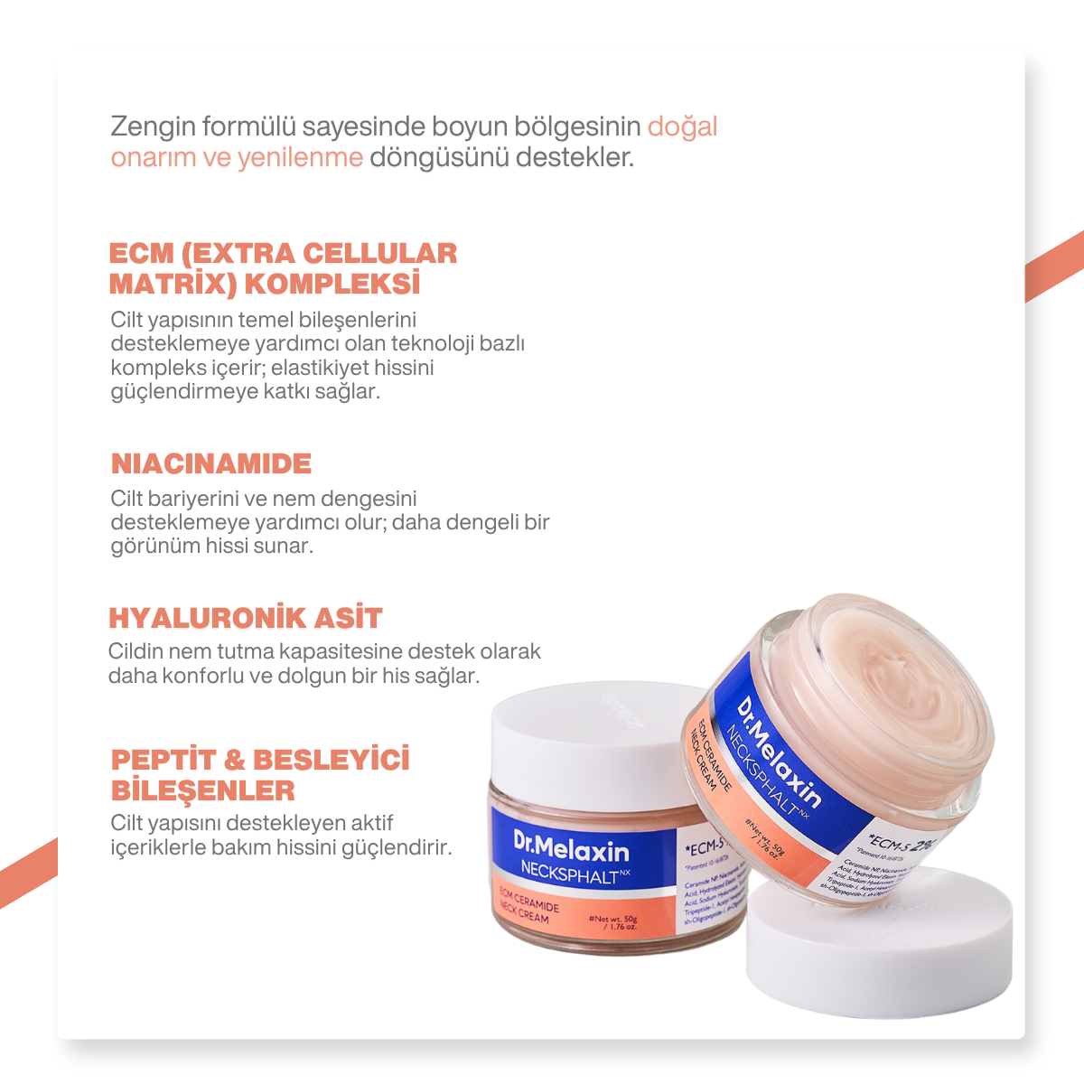 Dr.Melaxin Kırışıklık Karşıtı | Sıkılaştırıcı | Lifting Etkili | Bariyer Onarıcı Boyun Kremi 50 ml