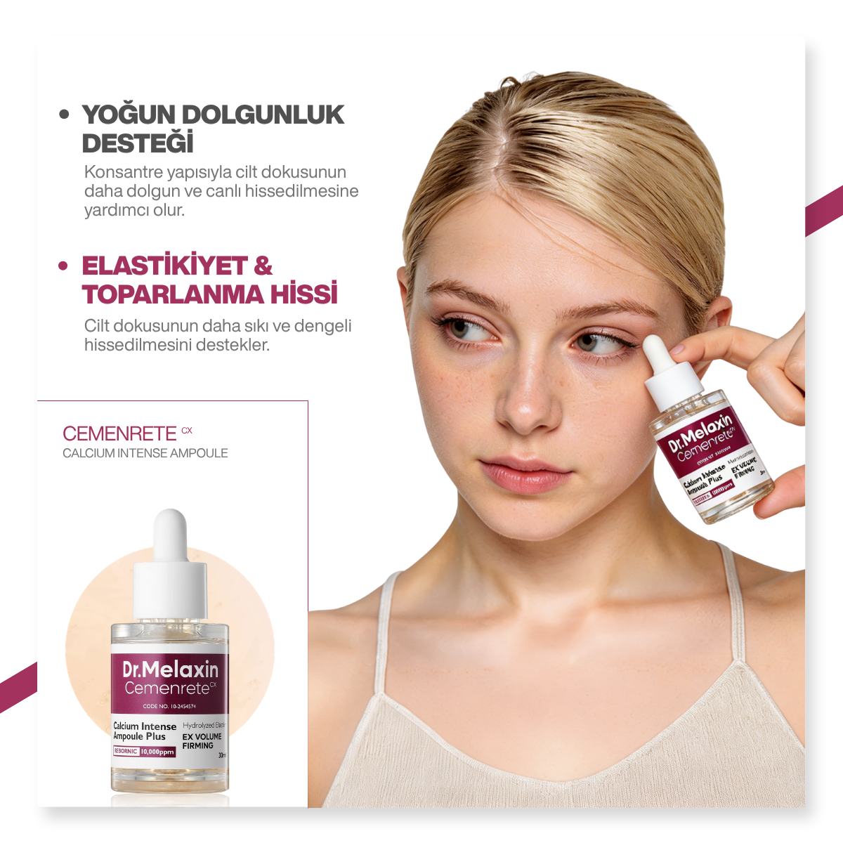 Dr.Melaxin Cemenrete Sıkılaştırıcı & Kırışıklık Karşıtı Ampül