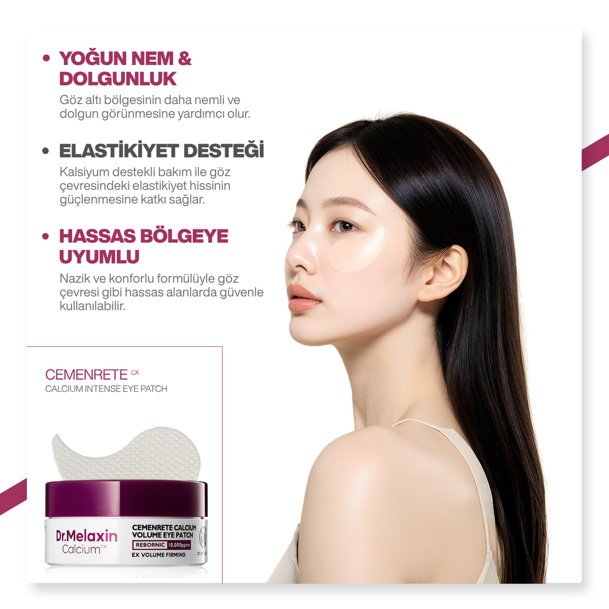 Dr.Melaxin Cemenrete Kalsiyumlu Göz Altı Pedi 60 Adet