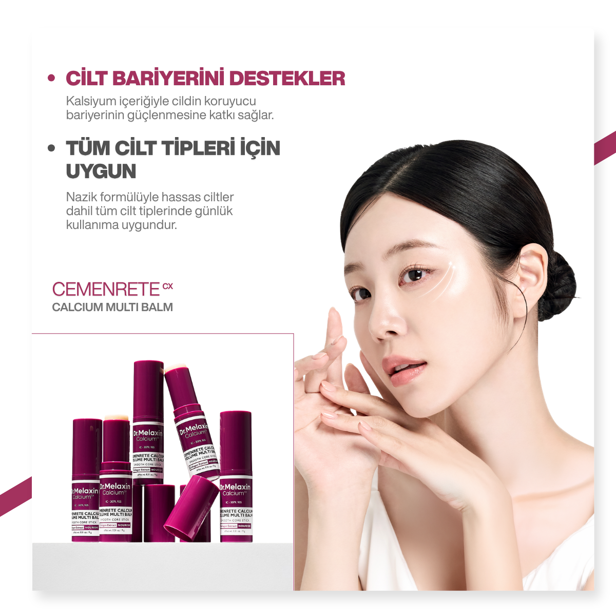 Dr.Melaxin Cemenrete Kalsiyum İçerikli | Kırışıklık Karşıtı | Sıkılaştırıcı | Multi Balm 9gr