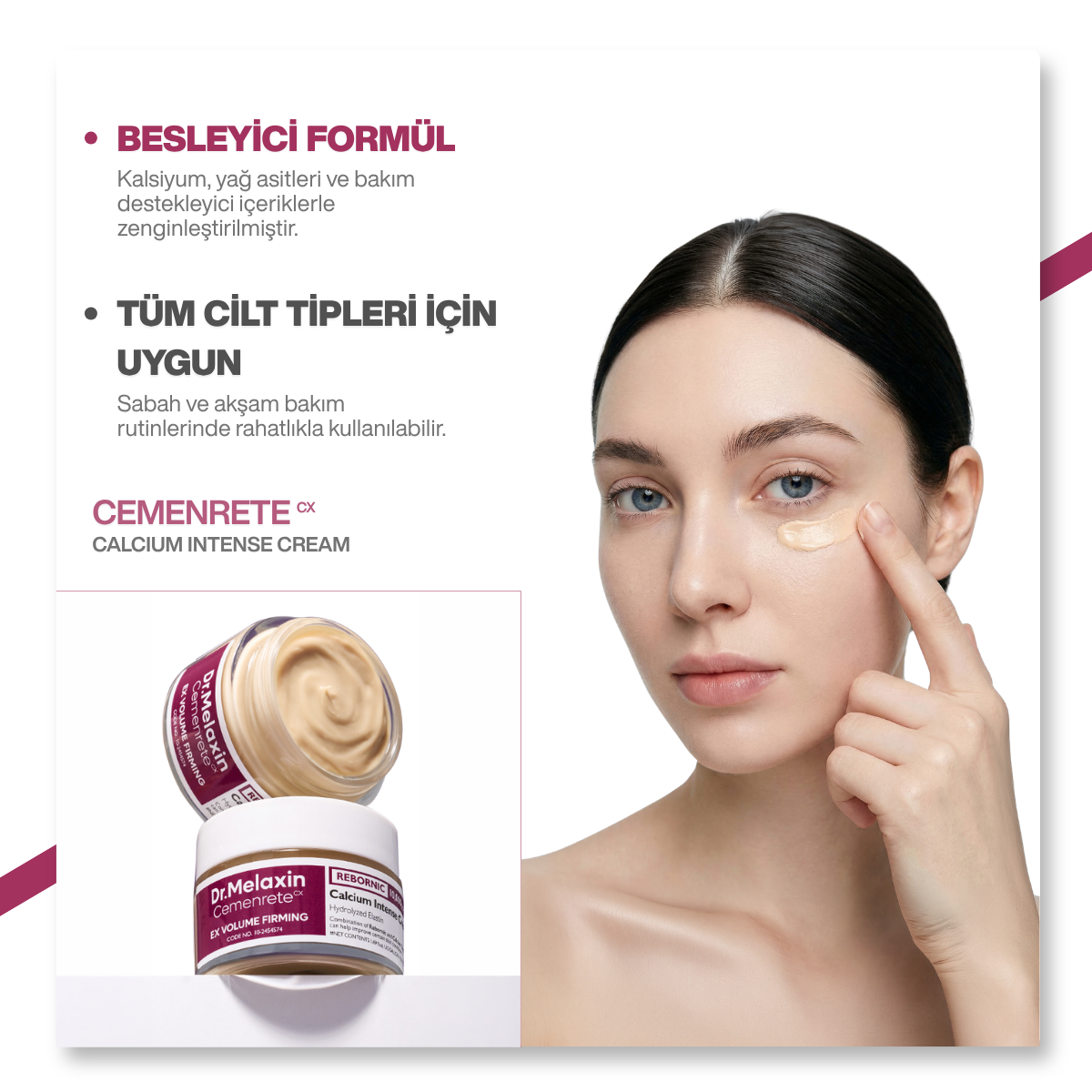 Dr.Melaxin Kırışıklık Karşıtı & Sıkılaştırıcı Rebornic Teknolojili Kalsiyum | Yüz & Göz Çevresi Kremi 50ml