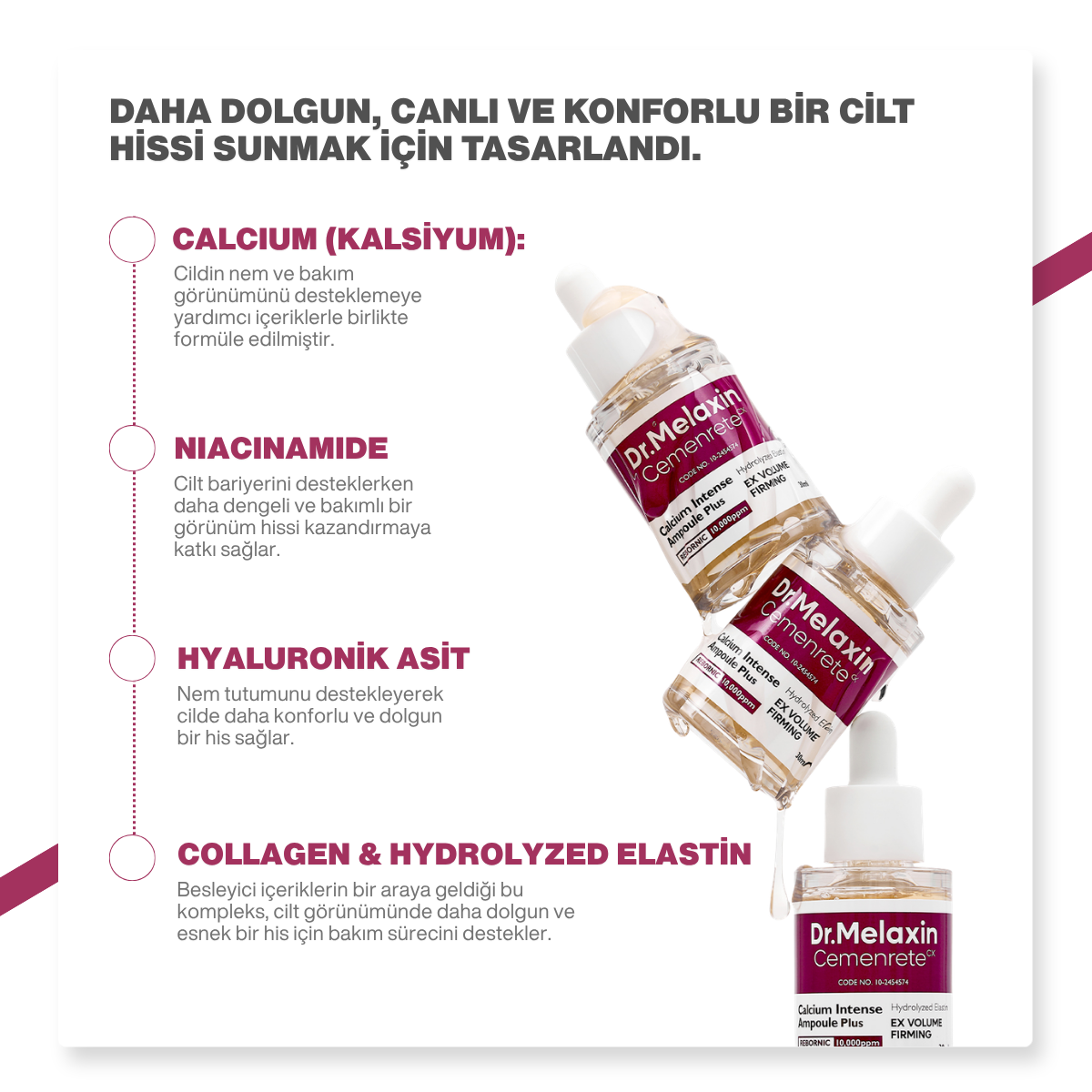 Dr.Melaxin Cemenrete Sıkılaştırıcı & Kırışıklık Karşıtı Ampül