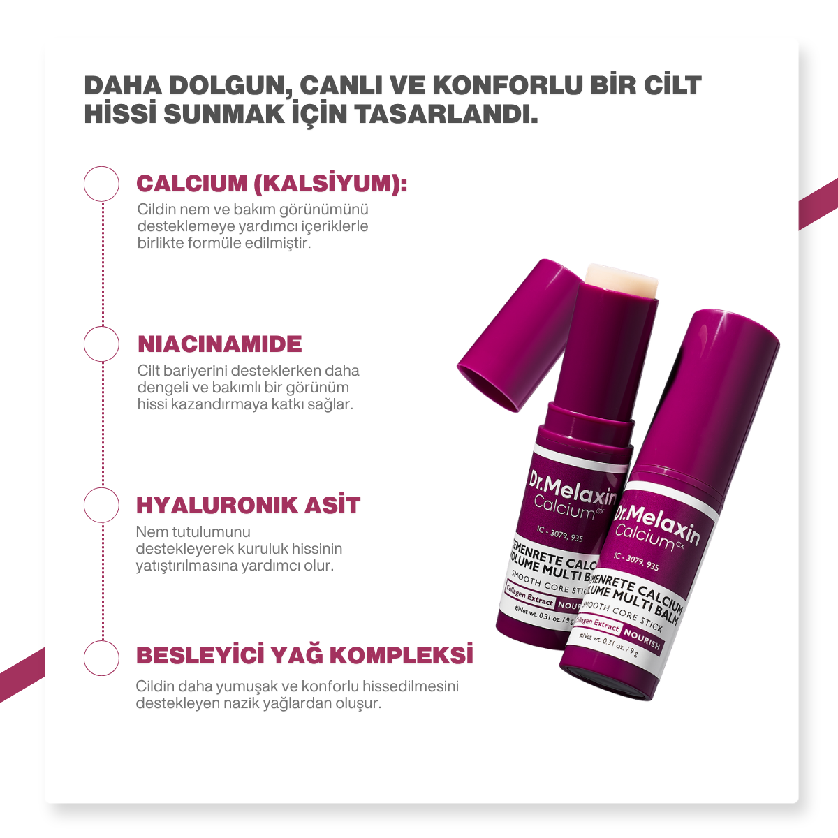 Dr.Melaxin Cemenrete Kalsiyum İçerikli | Kırışıklık Karşıtı | Sıkılaştırıcı | Multi Balm 9gr