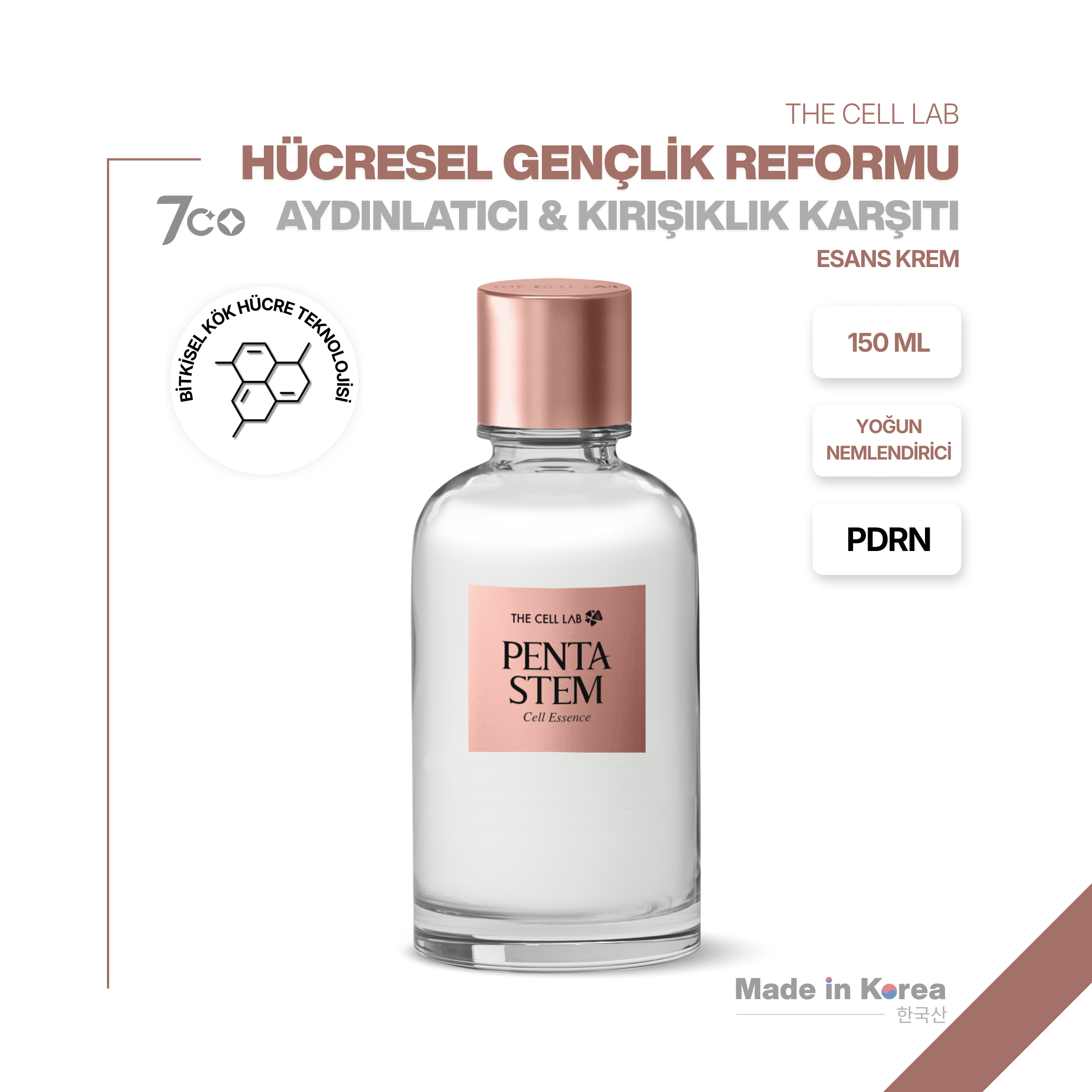 The Cell Lab PDRN + Hücre Teknolojisi | Bariyer Onarıcı | Kırışıklık Karşıtı|Beyazlatıcı &Nemlendirici Esans Krem